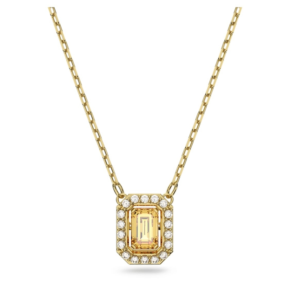 SWAROVSKI Millenia necklace Octagon cut, Yellow, Gold-tone plated